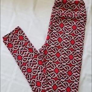 NWOT Lularoe Red Heart Infinity Sign Leggings